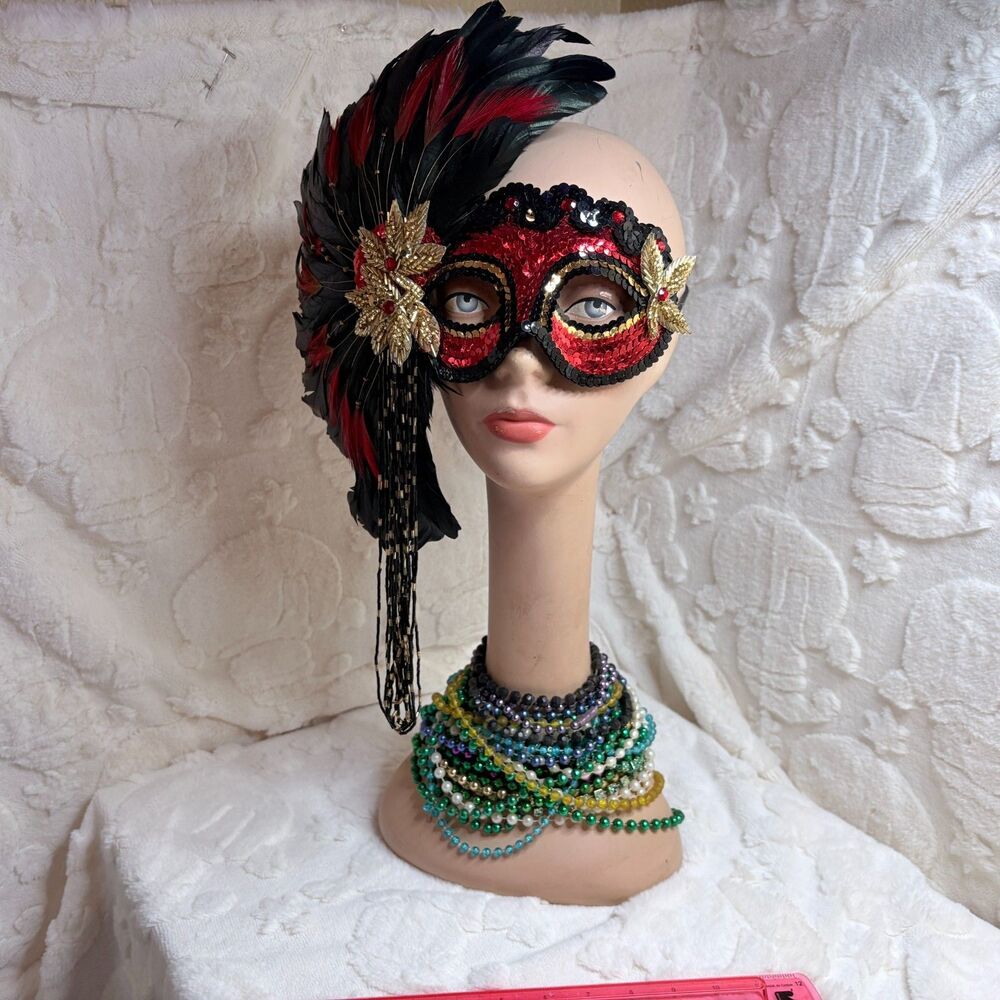 Handmade Designer Masquerade Mask Gypsy Renaissance Wearable Art - Picture 4 of 11